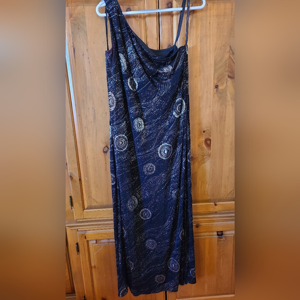Chic Black, Silver And Gold Sparkly Long Dress